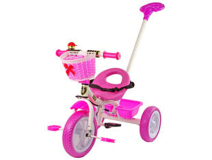 Трехколесный велосипед с корзиной PRO100, розовый цена и информация | Трехколесные велосипеды | kaup24.ee