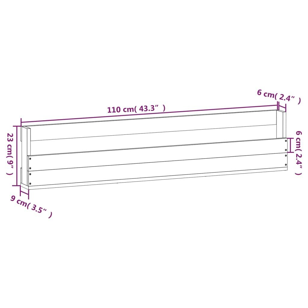 vidaXL seinale kinnitatavad jalatsiriiulid 2 tk, 110 x 9 x 23 cm, mänd цена и информация | Jalatsikapid, jalatsiriiulid | kaup24.ee