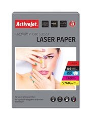 Activejet AP4-160G100L fotopaber laserprinteritele; A4; 100 tk hind ja info | Tindiprinteri kassetid | kaup24.ee