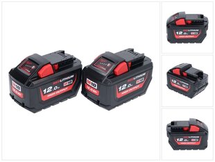 Suure võimsusega akupakett Milwaukee M18 HB12 2x 18 V 12,0 Ah / 12000 mAh laadimistaseme indikaatoriga hind ja info | Akutrellid, kruvikeerajad | kaup24.ee