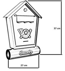 Postkast R&D 37,5x27,5x7 cm, hall hind ja info | Postkastid, majade numbrid | kaup24.ee