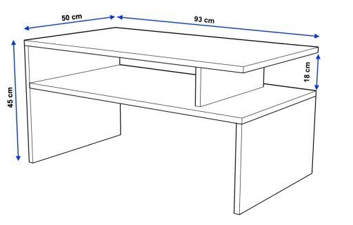 Diivanilaud Perfektciecie Jula 93x50x45 cm, must цена и информация | Diivanilauad | kaup24.ee