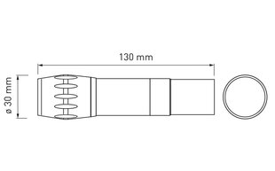 Фонарь GTV LED 5Вт, 3 батарейки ААА 1.5В SOS зум, 300лм, 6400К, дальность 200м, IP44, Черный цена и информация | Фонарики, прожекторы | kaup24.ee