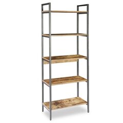 Riiulid 5 riiulit Metallpuit MDF (60 x 165 x 32 cm) цена и информация | Полки | kaup24.ee