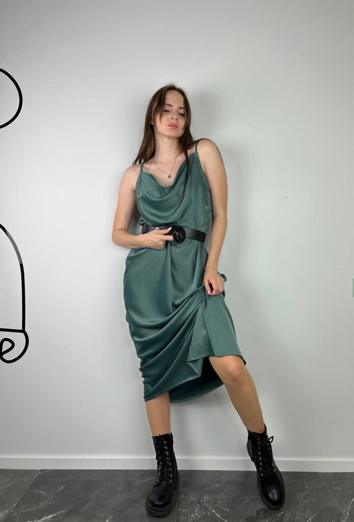 Naiste kleit 01425-1, roheline цена и информация | Kleidid | kaup24.ee