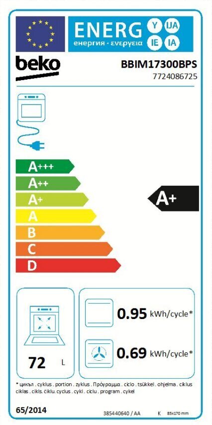 Beko BBIM17300BPS цена и информация | Ahjud | kaup24.ee