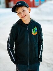 Laste tõmblukuga kampsun Minecraft, must цена и информация | Свитеры, жилетки, пиджаки для мальчиков | kaup24.ee