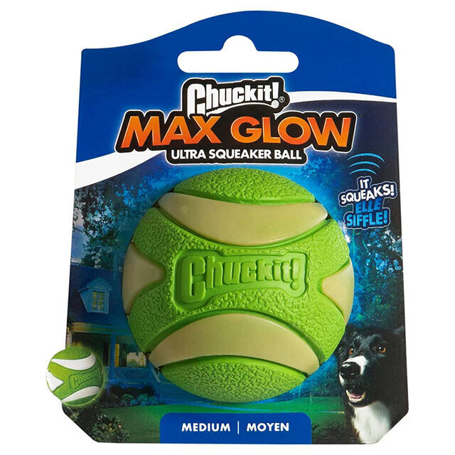 Koera mänguasi Chuckit pall Max Glow Ultra M, roheline hind ja info | Mänguasjad koertele | kaup24.ee
