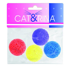 Kassi mänguasi Cat&Rina kõlisevad pallid, 4 tk hind ja info | Mänguasjad kassidele | kaup24.ee