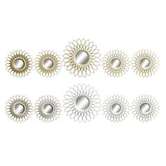 Peeglikomplekt DKD Home Decor Seina Šampanja Kristall polüpropüleen Kuldne (2 tk) (35 x 2 x 35 cm) hind ja info | Peeglid | kaup24.ee