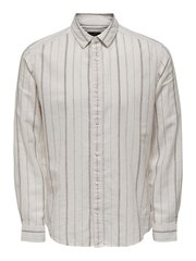 ONLY & SONS мужская рубашка 22025123*01, натурально-белый/серый 5715416283477 цена и информация | Мужские рубашки | kaup24.ee