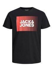 Jack & Jones T-särk lastele 12237411*01, must hind ja info | Poiste särgid | kaup24.ee