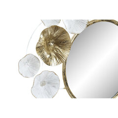 Настенное зеркало DKD Home Decor Стеклянный Позолоченный Металл Белый Цветы (60 x 5 x 60 cm) цена и информация | Зеркала | kaup24.ee