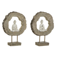 Dekoratiivkuju DKD Home Decor Naturaalne Metall Buddha Valge Vaik (20 x 5,5 x 26 cm) (2 tk) hind ja info | Sisustuselemendid | kaup24.ee