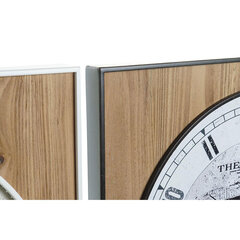 Seinakell DKD Home Decor Must Valge Raud Vintage 60 x 4,5 x 60 cm Puit MDF Maailmakaart (2 tk) цена и информация | Часы | kaup24.ee