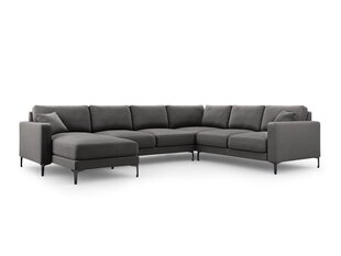 Panoraam parempoolne nurgadiivan velvet sofa Venus, 6 istekohta, hall hind ja info | Nurgadiivanid ja nurgadiivanvoodid | kaup24.ee