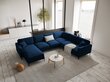 Panoraam parempoolne nurgadiivan velvet sofa Venus, 6 istekohta, tumesinine hind ja info | Nurgadiivanid ja nurgadiivanvoodid | kaup24.ee