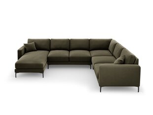 Панорамный правый угловой velvet диван Venus, 6 мест, зеленый цвет цена и информация | Угловые диваны | kaup24.ee