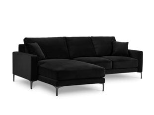 Vasakpoolne nurgadiivan velvet sofa Venus, 4 istekohta, must hind ja info | Nurgadiivanid ja nurgadiivanvoodid | kaup24.ee