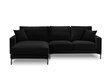 Vasakpoolne nurgadiivan velvet sofa Venus, 4 istekohta, must hind ja info | Nurgadiivanid ja nurgadiivanvoodid | kaup24.ee