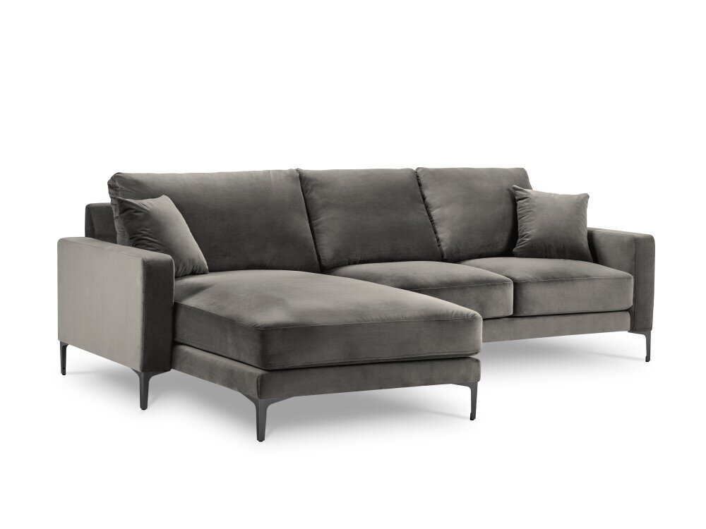 Vasakpoolne nurgadiivan velvet sofa Venus, 4 istekohta, helehall hind ja info | Nurgadiivanid ja nurgadiivanvoodid | kaup24.ee