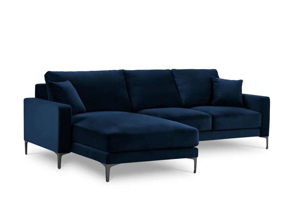 Vasakpoolne nurgadiivan velvet sofa Venus, 4 istekohta, tumesinine hind ja info | Nurgadiivanid ja nurgadiivanvoodid | kaup24.ee