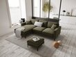 Vasakpoolne nurgadiivan velvet sofa Venus, 4 istekohta, roheline цена и информация | Nurgadiivanid ja nurgadiivanvoodid | kaup24.ee