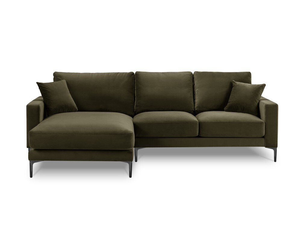 Vasakpoolne nurgadiivan velvet sofa Venus, 4 istekohta, roheline hind ja info | Nurgadiivanid ja nurgadiivanvoodid | kaup24.ee