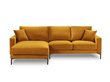 Vasakpoolne nurgadiivan velvet sofa Venus, 4 istekohta, kollane hind ja info | Nurgadiivanid ja nurgadiivanvoodid | kaup24.ee
