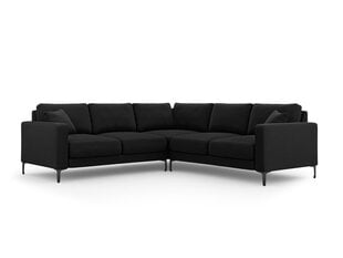 Симметричный угловой velvet диван Venus, 5 мест, черный цвет цена и информация | Угловые диваны | kaup24.ee