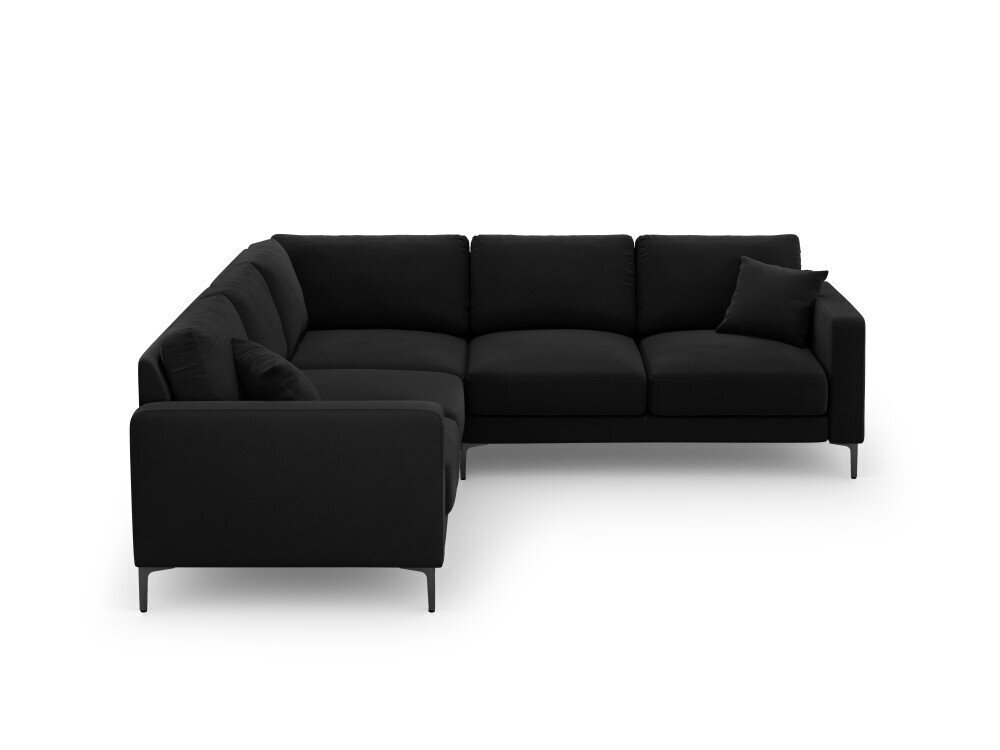 Sümmeetriline nurgadiivan velvet sofa Venus, 5 istekohta, must цена и информация | Nurgadiivanid ja nurgadiivanvoodid | kaup24.ee