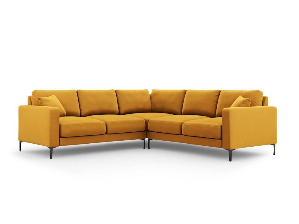 Sümmeetriline nurgadiivan velvet sofa Venus, 5 istekohta, kollane hind ja info | Nurgadiivanid ja nurgadiivanvoodid | kaup24.ee