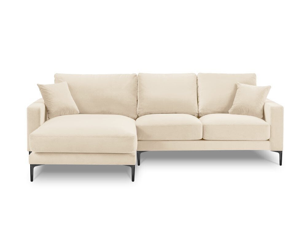 Vasakpoolne nurgadiivan velvet sofa Venus, 4 istekohta, helebeež v. hind ja info | Nurgadiivanid ja nurgadiivanvoodid | kaup24.ee
