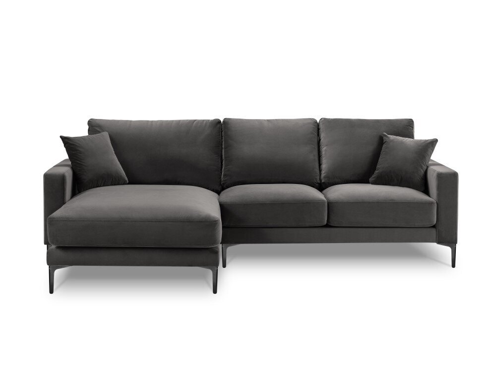 Vasakpoolne nurgadiivan velvet sofa Venus, 4 istekohta, hall цена и информация | Nurgadiivanid ja nurgadiivanvoodid | kaup24.ee