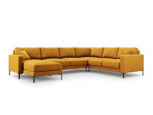 Panoraam parempoolne nurgadiivan velvet sofa Venus, 6 istekohta, kollane (sinep) цена и информация | Угловые диваны | kaup24.ee