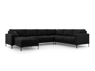 Panoraam parempoolne nurgadiivan velvet sofa Venus, 6 istekohta, must цена и информация | Угловые диваны | kaup24.ee