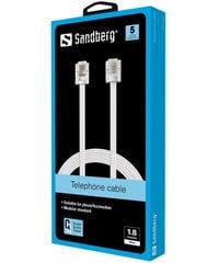 Sandberg 500-60 Telephone RJ11-RJ11 1.8 m, 6P4C цена и информация | Кабели и провода | kaup24.ee