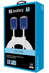 Sandberg 501-61 Monitor Cable VGA LUX 1.8m цена и информация | Кабели и провода | kaup24.ee