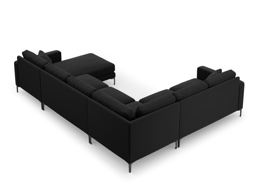 Panoraam vasakpoolne nurgadiivan velvet sofa Venus, 6 istekohta, must hind ja info | Nurgadiivanid ja nurgadiivanvoodid | kaup24.ee