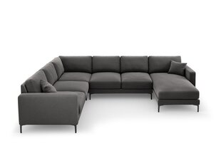 Панорамный левый угловой velvet диван Venus, 6 мест, серый цвет цена и информация | Угловые диваны | kaup24.ee