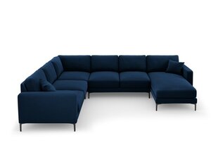 Панорамный левый угловой velvet диван Venus, 6 мест, темно-синий цвет цена и информация | Угловые диваны | kaup24.ee
