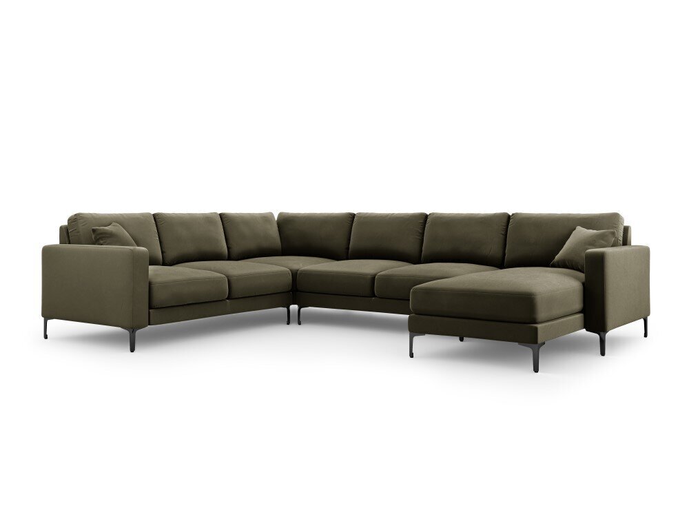 Panoraam vasakpoolne nurgadiivan velvet sofa Venus, 6 istekohta, roheline hind ja info | Nurgadiivanid ja nurgadiivanvoodid | kaup24.ee