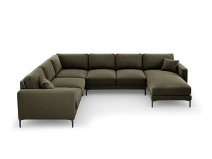 Панорамный левый угловой velvet диван Venus, 6 мест, зеленый цвет цена и информация | Угловые диваны | kaup24.ee
