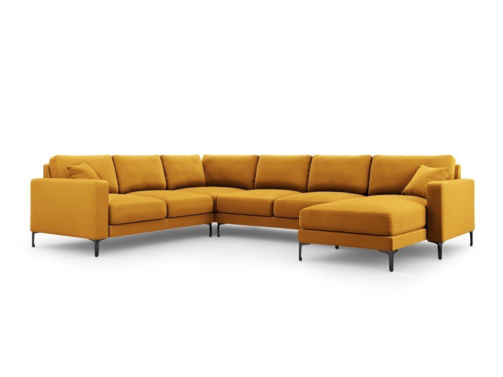 Panoraam vasakpoolne nurgadiivan velvet sofa Venus, 6 istekohta, kollane (sinep) цена и информация | Nurgadiivanid ja nurgadiivanvoodid | kaup24.ee