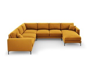 Panoraam vasakpoolne nurgadiivan velvet sofa Venus, 6 istekohta, kollane (sinep) hind ja info | Nurgadiivanid ja nurgadiivanvoodid | kaup24.ee