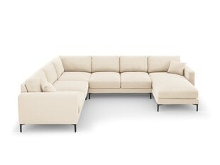 Panoraam vasakpoolne nurgadiivan velvet sofa Venus, 6 istekohta, helebeež v. hind ja info | Nurgadiivanid ja nurgadiivanvoodid | kaup24.ee