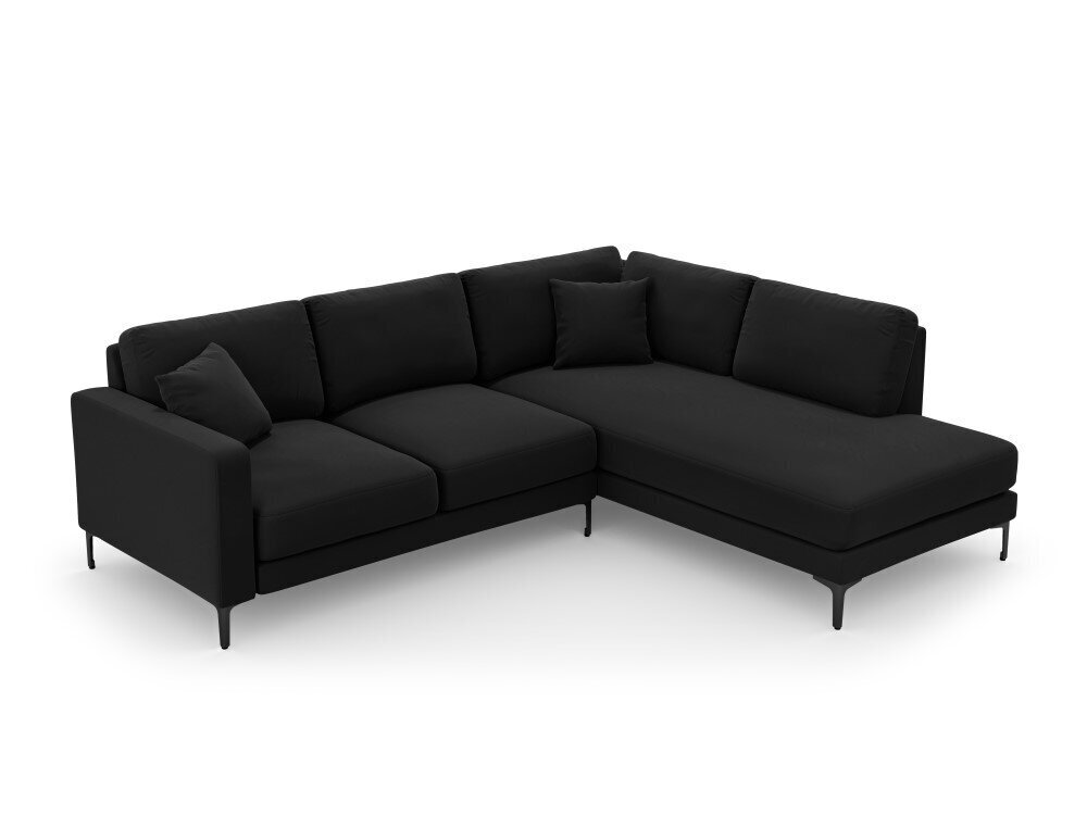 Parempoolne nurgadiivan velvet sofa Venus, 5 istekohta, must hind ja info | Nurgadiivanid ja nurgadiivanvoodid | kaup24.ee