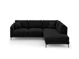 Parempoolne nurgadiivan velvet sofa Venus, 5 istekohta, must цена и информация | Угловые диваны | kaup24.ee