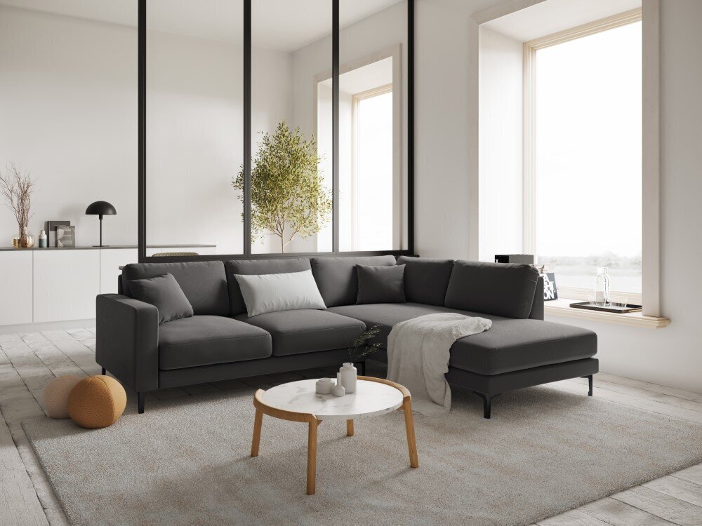 Parempoolne nurgadiivan velvet sofa Venus, 5 istekohta, hall цена и информация | Nurgadiivanid ja nurgadiivanvoodid | kaup24.ee