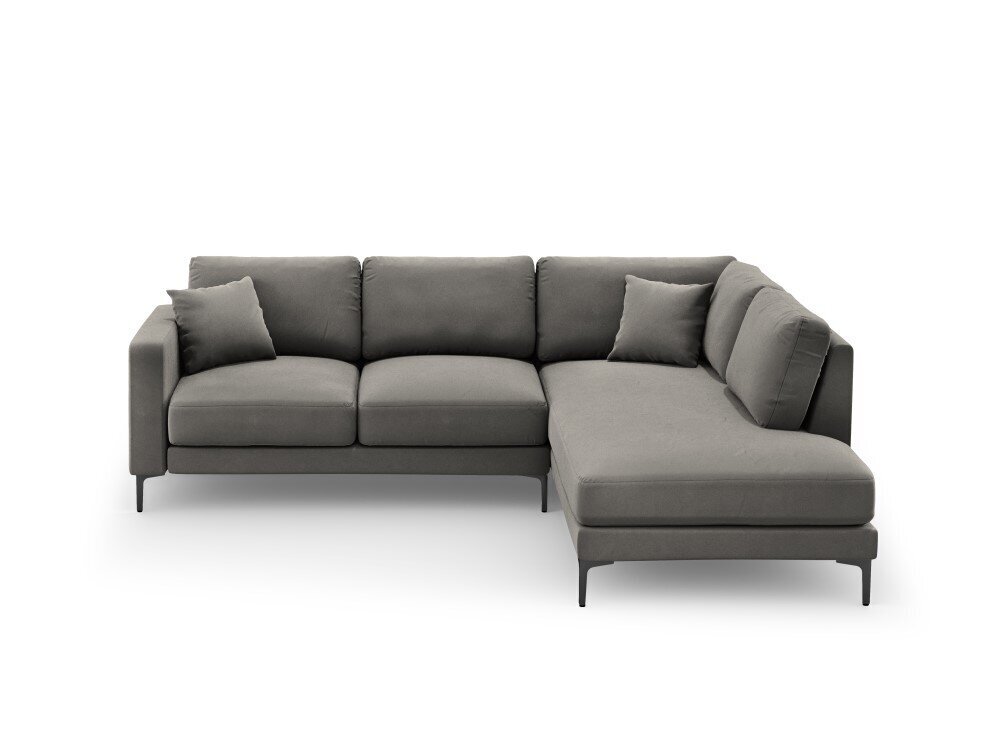 Parempoolne nurgadiivan velvet sofa Venus, 5 istekohta, helehall hind ja info | Nurgadiivanid ja nurgadiivanvoodid | kaup24.ee